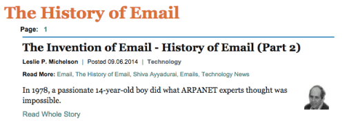Article about alleged email inventor