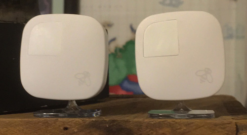 A pair of Ecobee sensors in one room