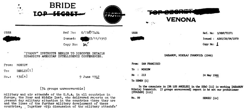 Bride and Venona intercepts